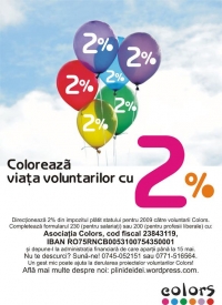 Coloreaza viata voluntarilor cu 2%