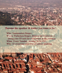"Become the speaker & leader you want to be" la Toastmasters Brasov