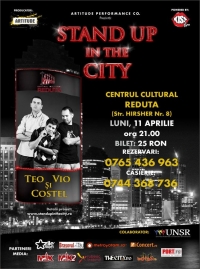 Stand Up In The City cu Teo, Vio si Costel in data de 11 aprilie