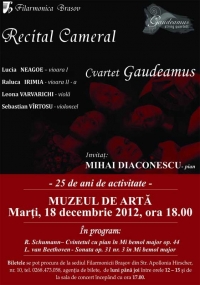 Recital al Cvartetului Gaudeamus "25 de ani de activitate" in data de 18 decembrie