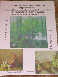 Expozitie de pictura, autor Corneanu Gheorghe "De pe sevalet pe simeze"