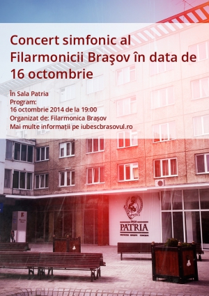 Concert simfonic al Filarmonicii Braşov în data de 16 octombrie