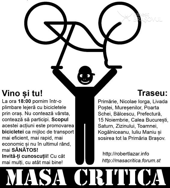 "Masa Critica" Brasov in ultima zi de vineri a fiecarei luni