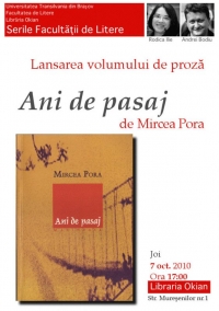 Lansarea volumului de proza "Ani de pasaj" autor Mircea Pora
