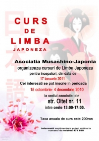 Curs de limba japoneza pentru 2011 la Asociatia Musashino