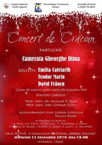 Concert de Craciun al Cameratei Gh. Dima la Colegiul National Andrei Saguna