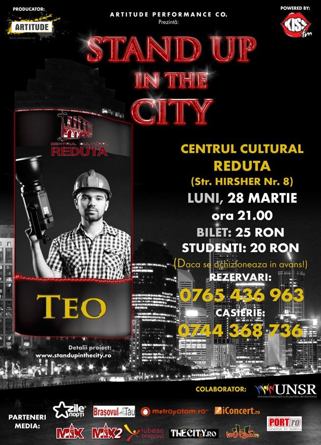 Stand UP in the city cu Teo in data de 28 martie