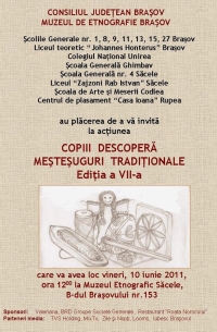 Expozitia "Copiii descopera mestesuguri traditionale" la Muzeul Etnografic Sacele