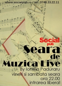 Seara de muzica live in Social Pub cu Ionela Paduraru