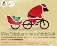 Mos Craciun vine pe bicicleta - Colectare cadouri