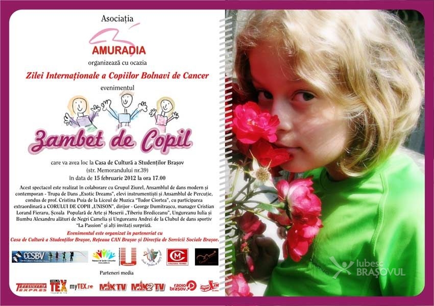 "Zambet de Copil" cu ocazia Zilei Internationale a Copiilor Bolnavi de Cancer