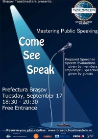 Come, See, Speak with Toastmasters Brasov