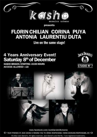 4 years anniversary cu Florin Chilian, Corina, Puya, Antonia si Laurentiu Duta in Kasho Club