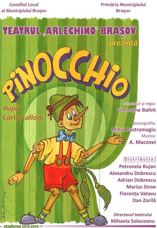 Pinocchio vine la Teatrul pentru copii "Arlechino"
