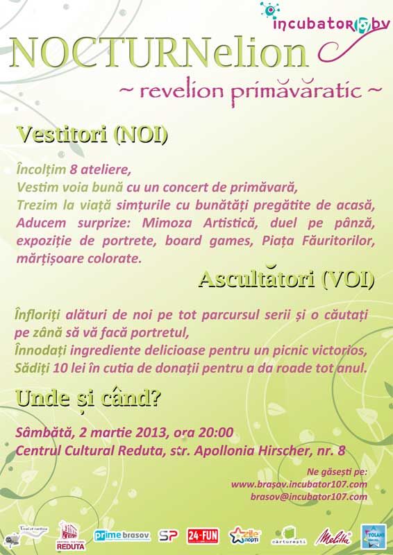 Sărbătorim NOCTURNelionul (Revelionul de primăvară) alături de incubator107 Brașov!