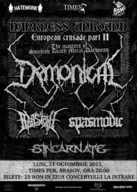 Concert Demonical, Spasmodic, Hailstone si Sincarnate in Brasov