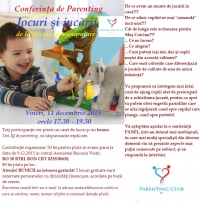 Conferinţa de Parenting: Jocuri şi Jucării - de la nevoie la manipulare