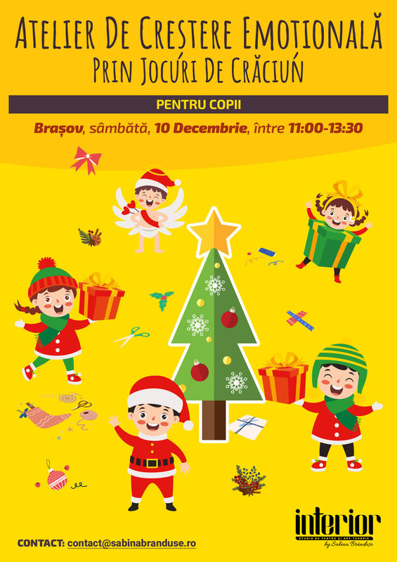 Brașov: Atelier de creștere emoțională prin jocuri de Crăciun - pentru copii