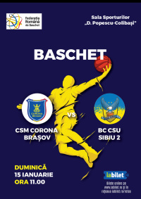 Meci de baschet Corona Brașov – BC CSU Sibiu 2