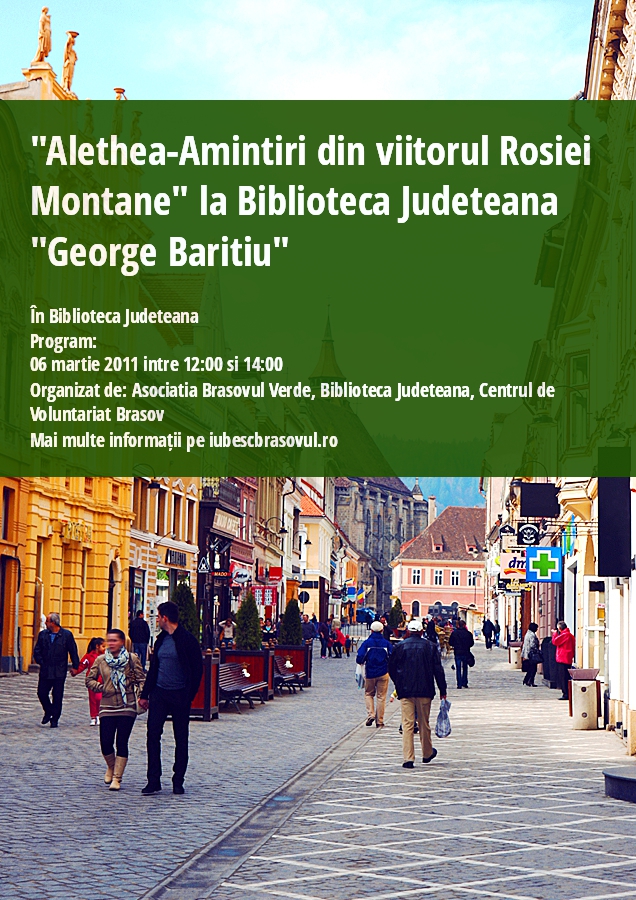 "Alethea-Amintiri din viitorul Rosiei Montane" la Biblioteca Judeteana "George Baritiu"