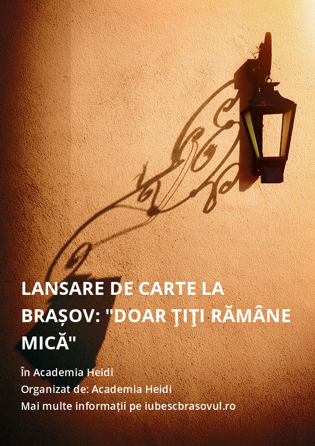Lansare de carte la Brașov: "Doar ţiţi rămâne mică"