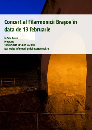 Concert al Filarmonicii Braşov în data de 13 februarie
