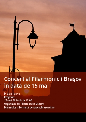 Concert al Filarmonicii Braşov în data de 15 mai
