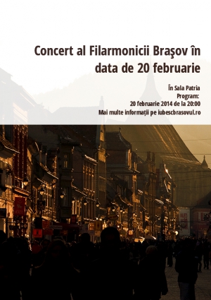 Concert al Filarmonicii Braşov în data de 20 februarie