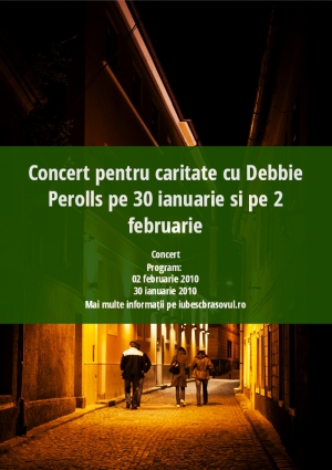 Concert pentru caritate cu Debbie Perolls pe 30 ianuarie si pe 2 februarie