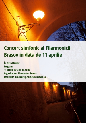 Concert simfonic al Filarmonicii Brasov in data de 11 aprilie