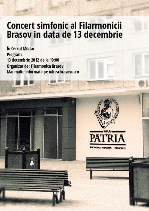 Concert simfonic al Filarmonicii Brasov in data de 13 decembrie