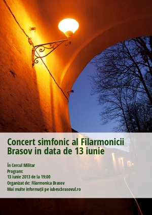 Concert simfonic al Filarmonicii Brasov in data de 13 iunie