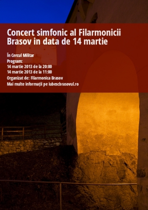 Concert simfonic al Filarmonicii Brasov in data de 14 martie