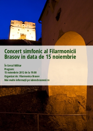 Concert simfonic al Filarmonicii Brasov in data de 15 noiembrie