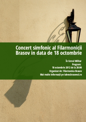 Concert simfonic al Filarmonicii Brasov in data de 18 octombrie