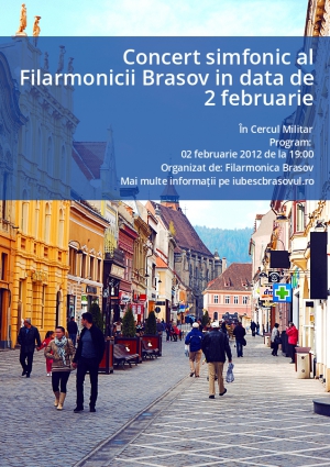 Concert simfonic al Filarmonicii Brasov in data de 2 februarie