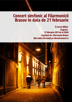 Concert simfonic al Filarmonicii Brasov in data de 21 februarie