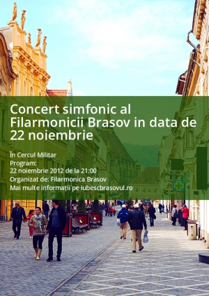 Concert simfonic al Filarmonicii Brasov in data de 22 noiembrie