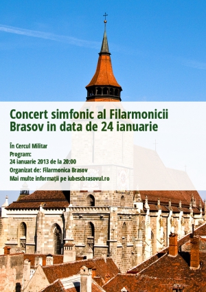 Concert simfonic al Filarmonicii Brasov in data de 24 ianuarie