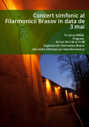 Concert simfonic al Filarmonicii Brasov in data de 3 mai