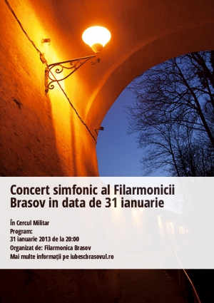 Concert simfonic al Filarmonicii Brasov in data de 31 ianuarie