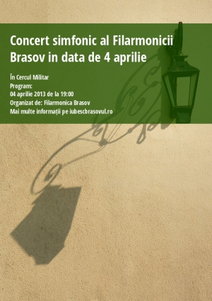 Concert simfonic al Filarmonicii Brasov in data de 4 aprilie