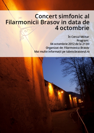 Concert simfonic al Filarmonicii Brasov in data de 4 octombrie