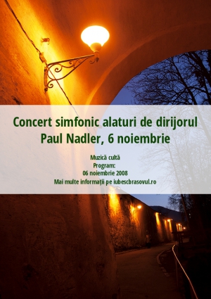 Concert simfonic alaturi de dirijorul Paul Nadler, 6 noiembrie