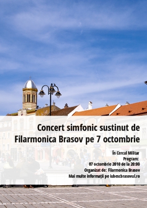 Concert simfonic sustinut de Filarmonica Brasov pe 7 octombrie
