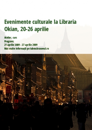 Evenimente culturale la Libraria Okian, 20-26 aprilie