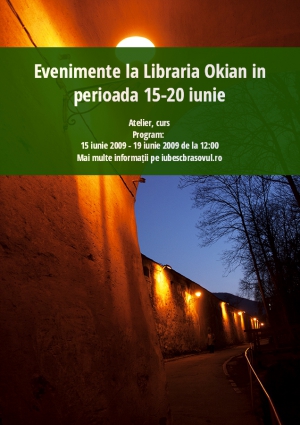 Evenimente la Libraria Okian in perioada 15-20 iunie