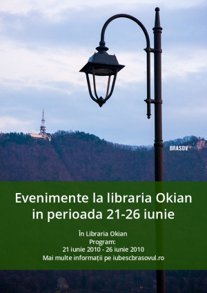 Evenimente la libraria Okian in perioada 21-26 iunie