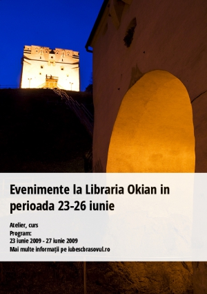 Evenimente la Libraria Okian in perioada 23-26 iunie
