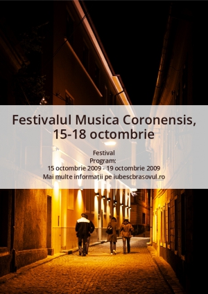 Festivalul Musica Coronensis, 15-18 octombrie